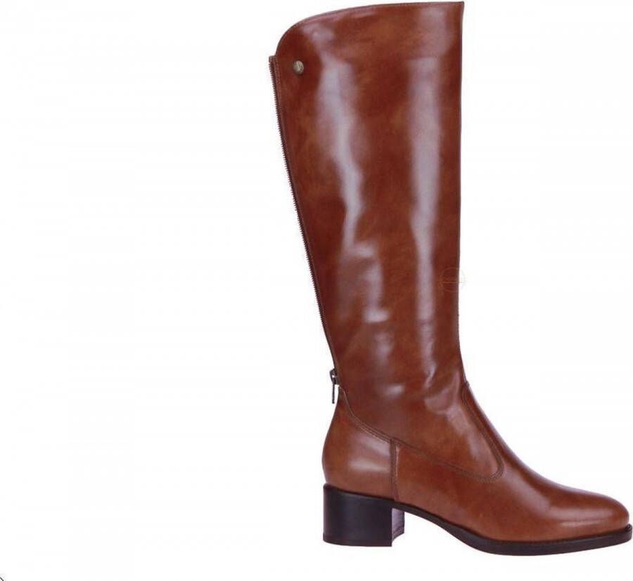 Nerogiardini Dames Leren Hoge Laarzen met Rits Nero Giardini Brown Dames