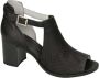 Nerogiardini Zwarte Leren Geperforeerde Sandalen Black Dames - Thumbnail 2