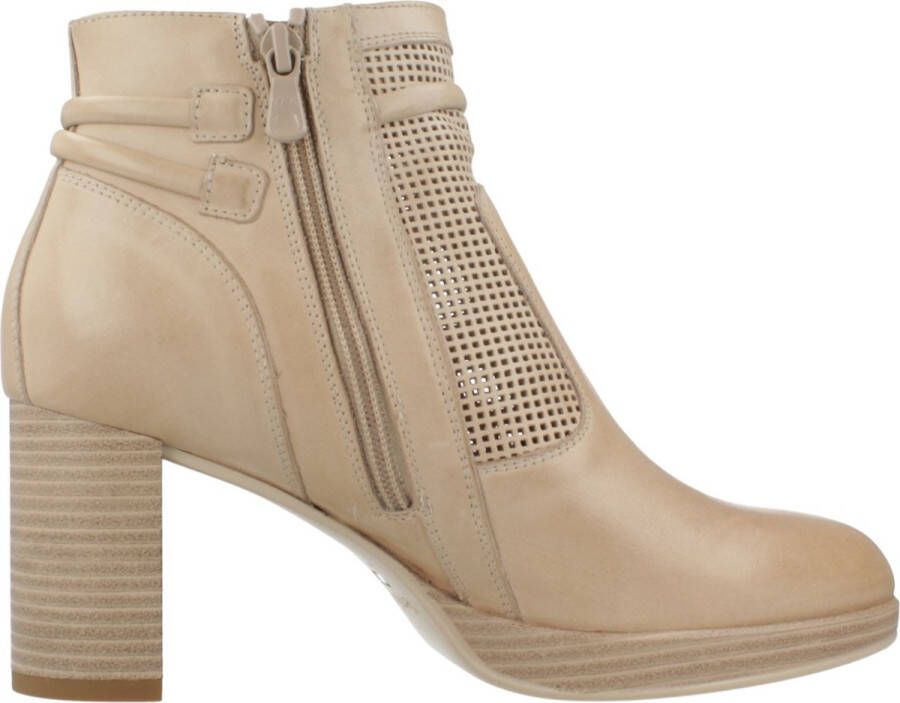 Nerogiardini Leren Enkellaarsjes met Ritssluiting voor Dames Beige Dames