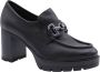 Nerogiardini Zwarte leren loafers met metalen klem Black Dames - Thumbnail 1