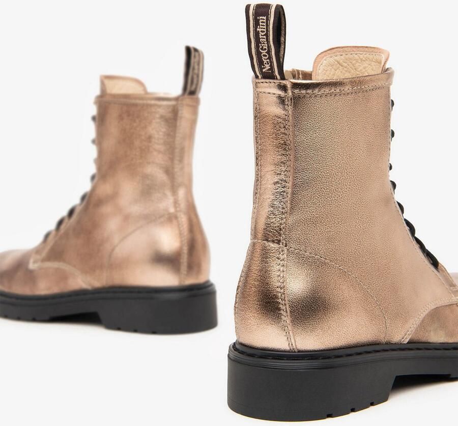 Nerogiardini Italiaanse Leren Enkellaarzen Beige Dames - Foto 3