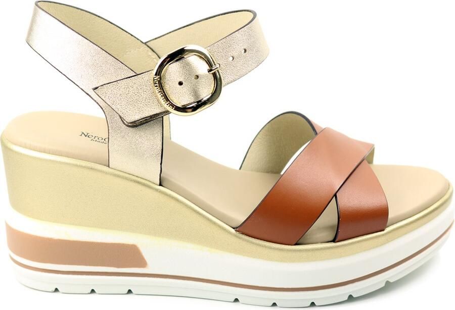 Nerogiardini Bruin Leren Sandalen Stijlvol Comfortabel Ontwerp Multicolor Dames - Foto 2