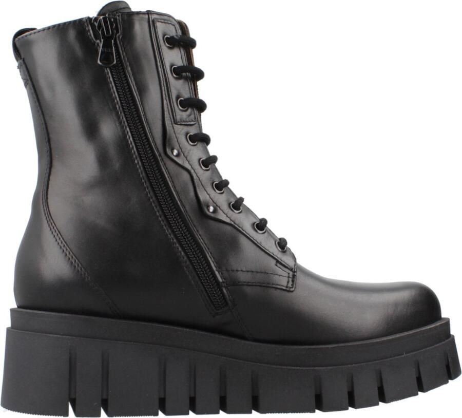 Nerogiardini Zwarte Leren Enkellaarzen met Metalen Detail Black Dames - Foto 1