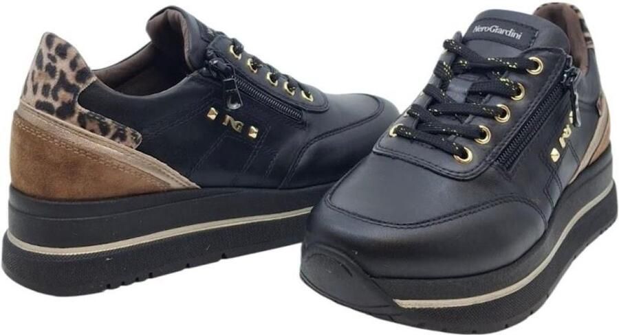 Nero Giardini NeroGiardini I610736D-100 Guanto Nero Zwarte dames sneaker