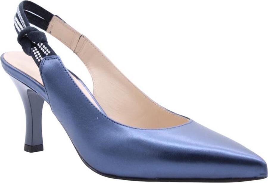 Nerogiardini Blauwe Gelamineerde Slingback Sandalen