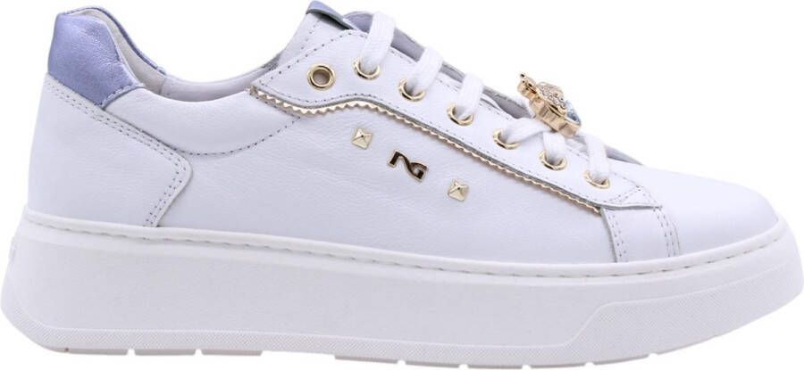 Nerogiardini Beige Leren Sleehak Sneakers voor Vrouwen - Foto 2