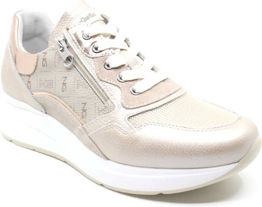 Nero Giardini NeroGiardini E306450D 614 Beige combi kleurige sneaker met rits