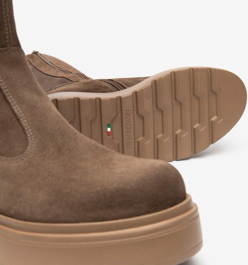 NeroGiardini Laarzen Velour T.Alcantara 7 Eva Gorga Tortora 67 Fashion Wear Vrouwen