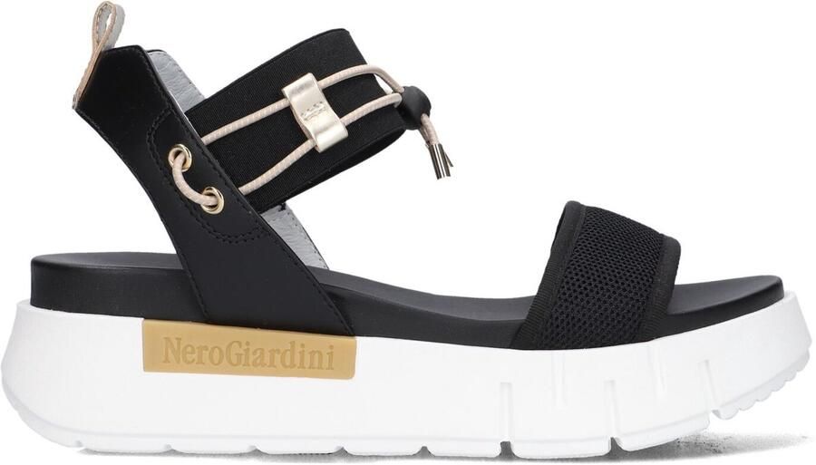 Nerogiardini Zwarte Lage Sandalen Elegante Zomerstijl Black Dames