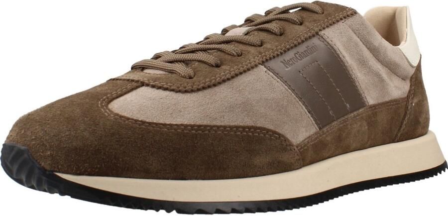 NeroGiardini Sneaker Arold Colo Velour Creta Sauvage Taupe Sparta Osso Fashion Wear Volwassen