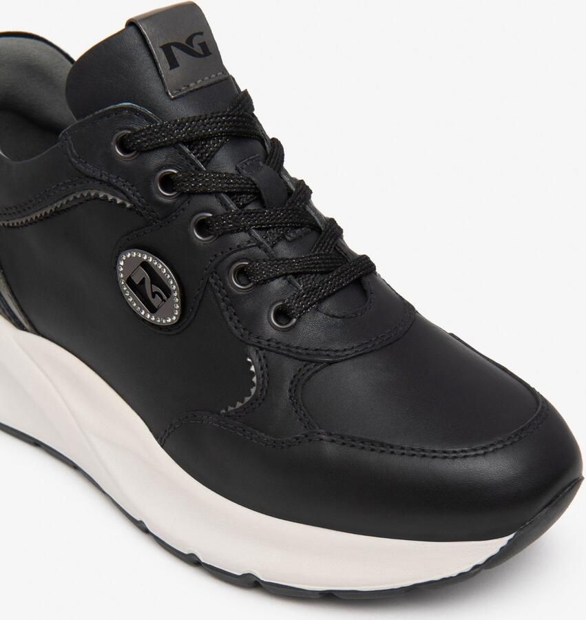 NeroGiardini Sneaker Guanto T.Brill Antraciet Dream Velour Pu.Bide Fashion Wear Vrouwen