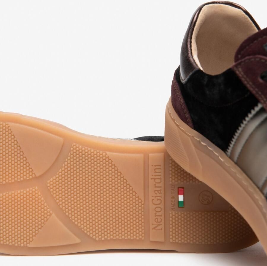 NeroGiardini Sneaker Velourinnesota 106 T.Brill Antraciet Etoile Fashion Wear Vrouwen