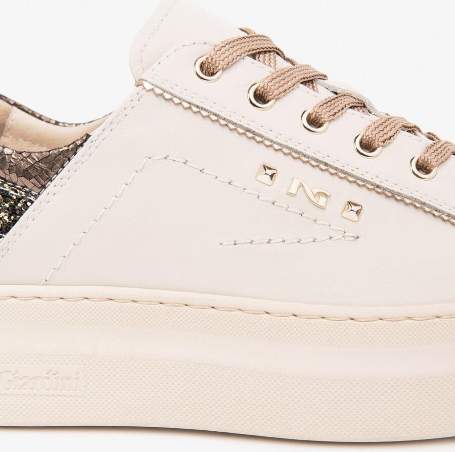 NeroGiardini Sneaker Velvet 1039 Crack 2137 Taupe T.Glitter Gr.Top Sab Fashion Wear Vrouwen