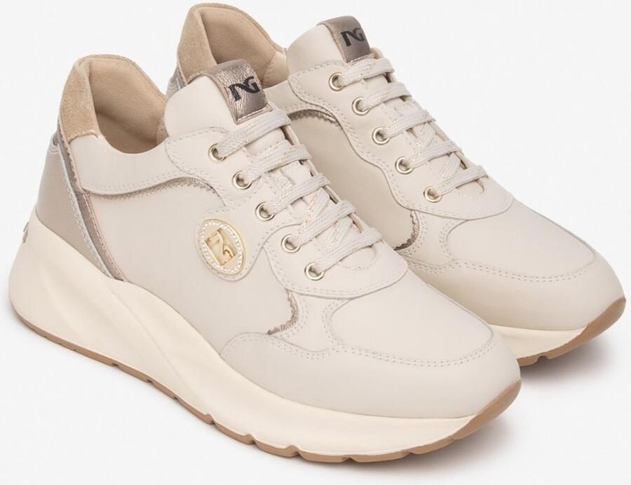 NeroGiardini Sneaker Velvet 1039 Etoile Leo Cairo Beige Velour Camel Pu Fashion Wear Vrouwen - Foto 1