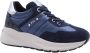 Nerogiardini Blauwe Leren en Suède Sneakers Blue Heren - Thumbnail 4