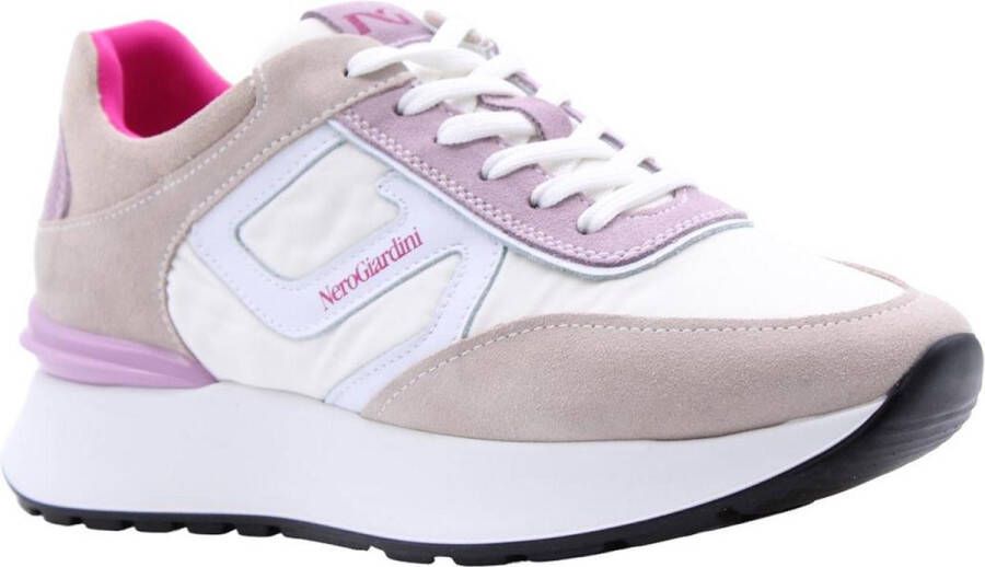 Nero Giardini NeroGiardini E306450D 707 Wit combi kleurige dames sneaker met rits