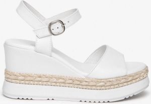 Nero Giardini witte sandalen op sleehak E307690D 707 Loira bianco
