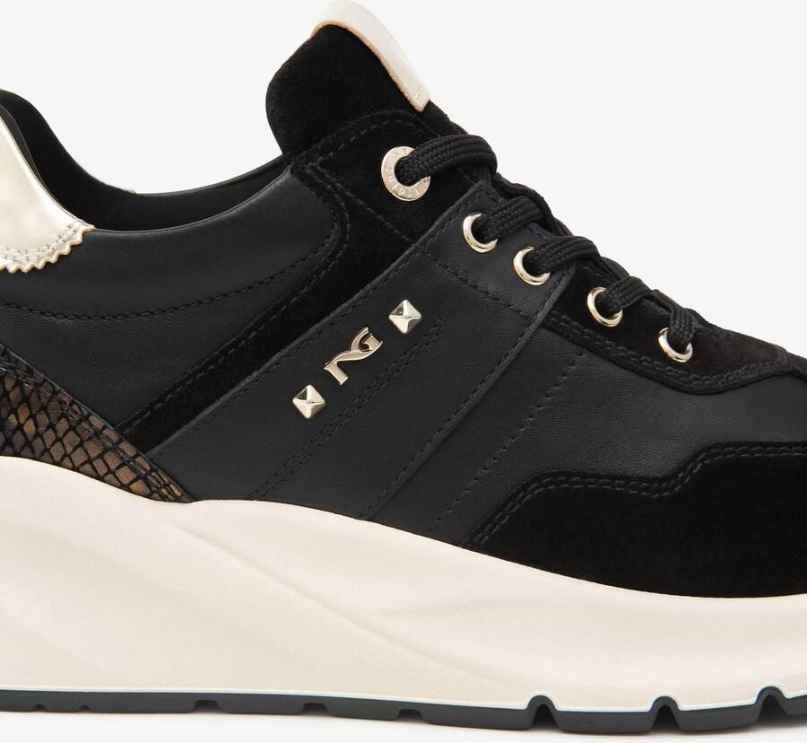 NeroGiardini Arold Velo Guanto Black Sneakers T.Brill Platinum 6074 Turand Streetwear Vrouwen