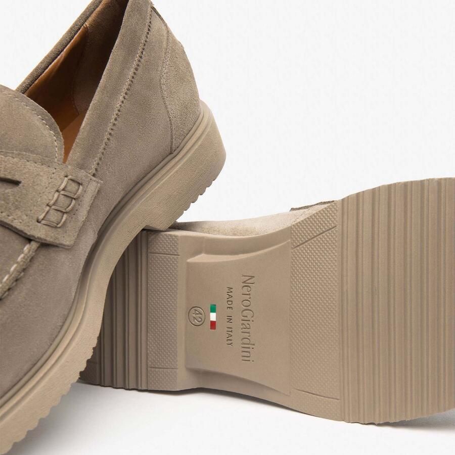 NeroGiardini Arold Velo Klei Pu Sneaker Gubbio L18325 Bei Fashion Wear Volwassen