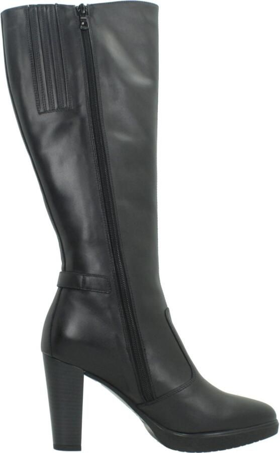 NeroGiardini Dames Elegante Lange laarzen met hoge hak Zwart leer Artikel I617950D.100