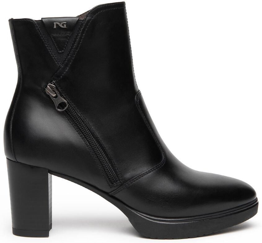 NeroGiardini Dames enkellaars met hak I617263D-100 Zwart