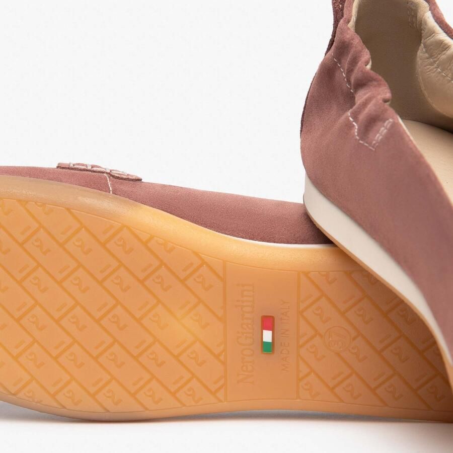 NeroGiardini Elegante Schoenen Velour Rosa Tr Dogna Ambra Avori Fashion Wear Vrouwen