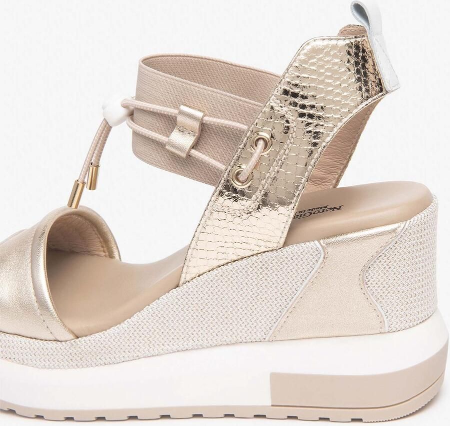 NeroGiardini Etoile Sand Blade Platinum Loire White Elastic Sandals Be Streetwear Vrouwen