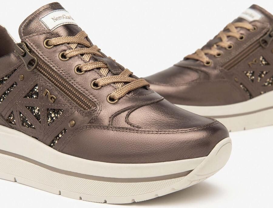 NeroGiardini Sneaker Bagoya Zwarte Handschoen T.Glitter Gr.Gl01 Ne Velour Bor Fashion Wear Vrouwen - Foto 6