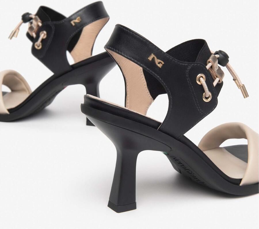 NeroGiardini Sandalen Nappa Pandora Tamigi Nero T.Brill Platino 6074 Ela Fashion Wear Vrouwen