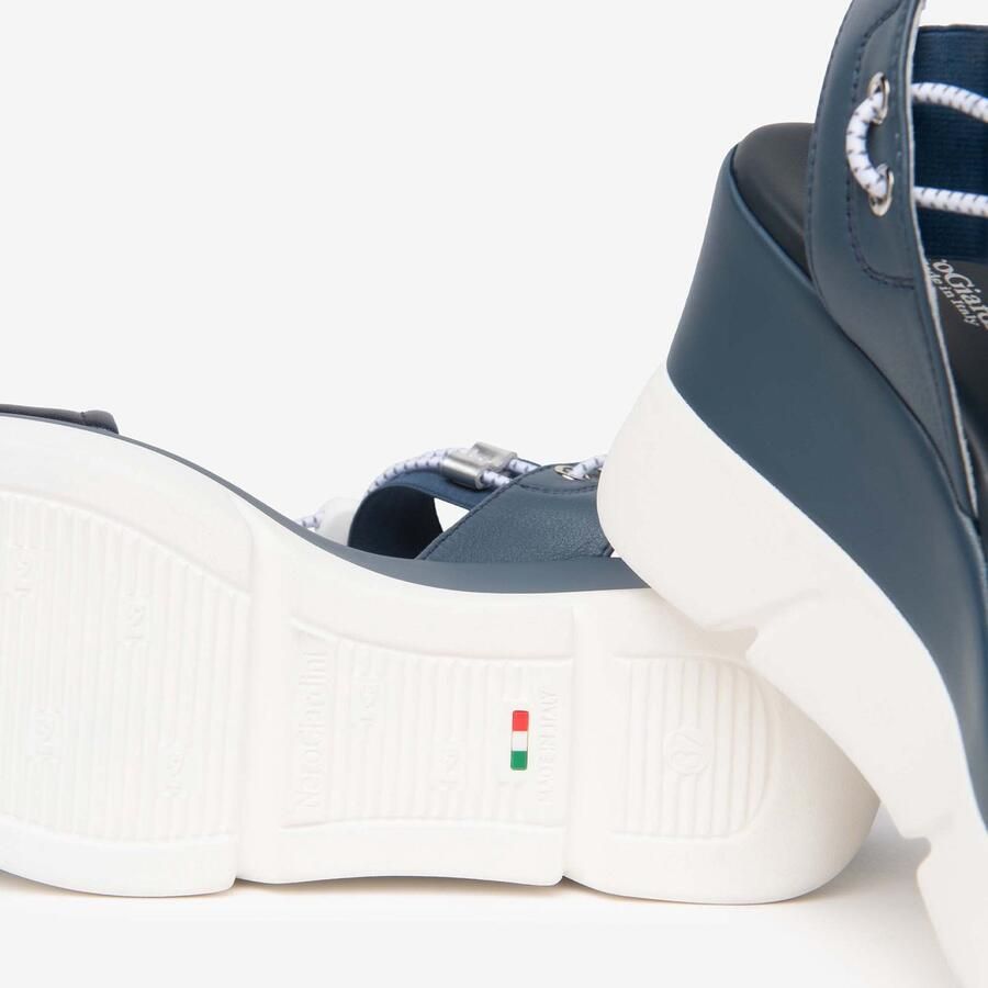 NeroGiardini Sandalen Nettuno Sauvage Jeans Elastico T.Brill Argento Fashion Wear Vrouwen