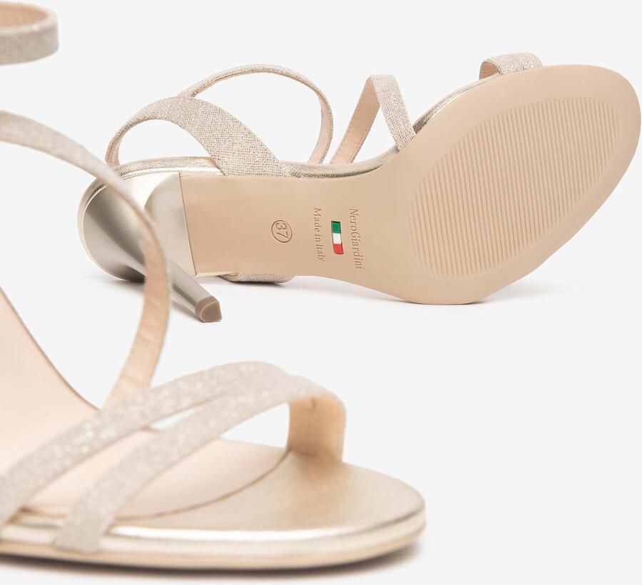 NeroGiardini Sandalen T.Lino Lurex 06 Beig Tpu Egizia Naturale Fashion Wear Vrouwen