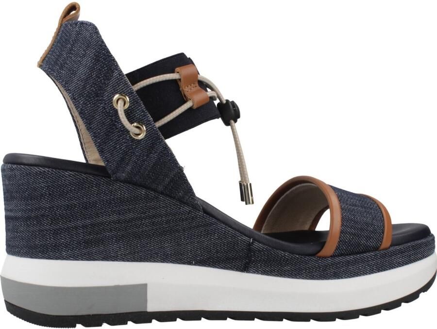 NeroGiardini Sandals T.Tinto 9 Armenia Cognac Elastic Blue Poli.Milena Fashion Wear Vrouwen