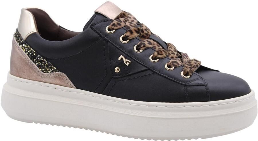 NeroGiardini Sneaker Black Glove Munar Col.Peat T.Glitter Gr.Top Sab Fashion Wear Vrouwen