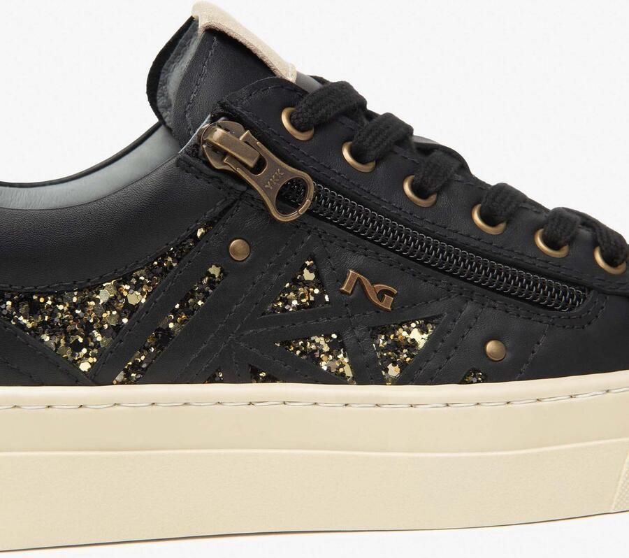 NeroGiardini Sneaker Black Glove T.Glitter Gr.Top Sab Etoile Miele Tr G Streetwear Vrouwen