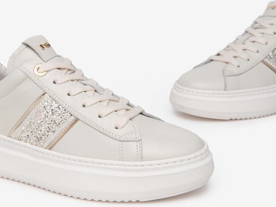 NeroGiardini Sneaker Fluweel Osso 0100 T.Glitter Gr.910 625 T.Brill Plat Fashion Wear Vrouwen