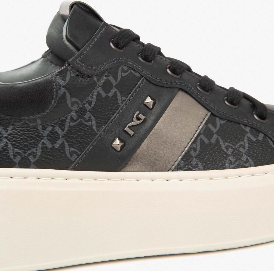 NeroGiardini Sneaker Handschoen Zwart T.Giove Grijs T.Brill Antraciet Pu.G Streetwear Vrouwen