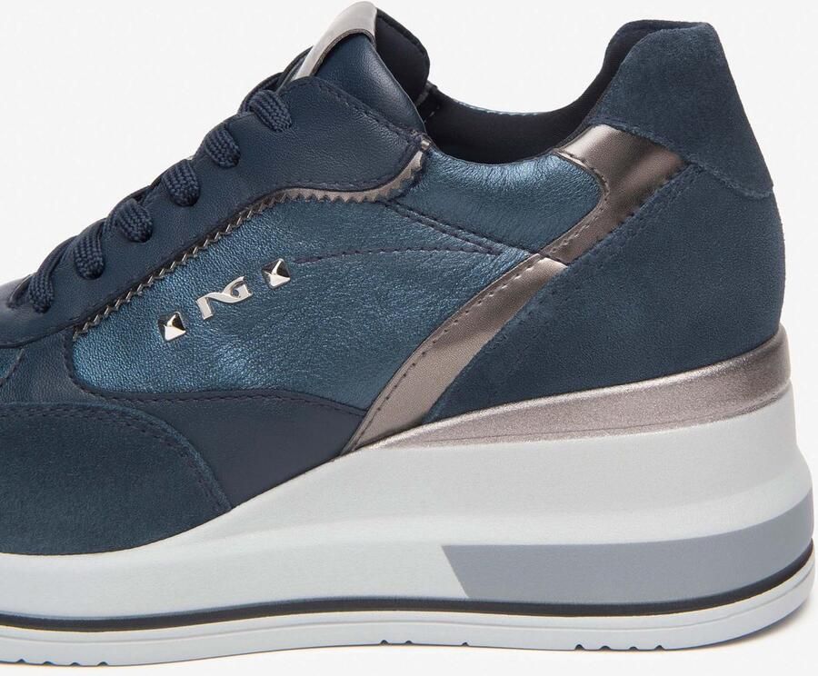 NeroGiardini Sneaker Velour 225 Etoile Jeans Nappa Pandora Blauw 69 T.Bri Streetwear Vrouwen