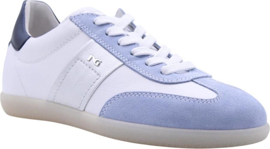NeroGiardini Sneaker Velour Cile Bianco Etoile Argento Nettuno Oceano Fashion Wear Vrouwen