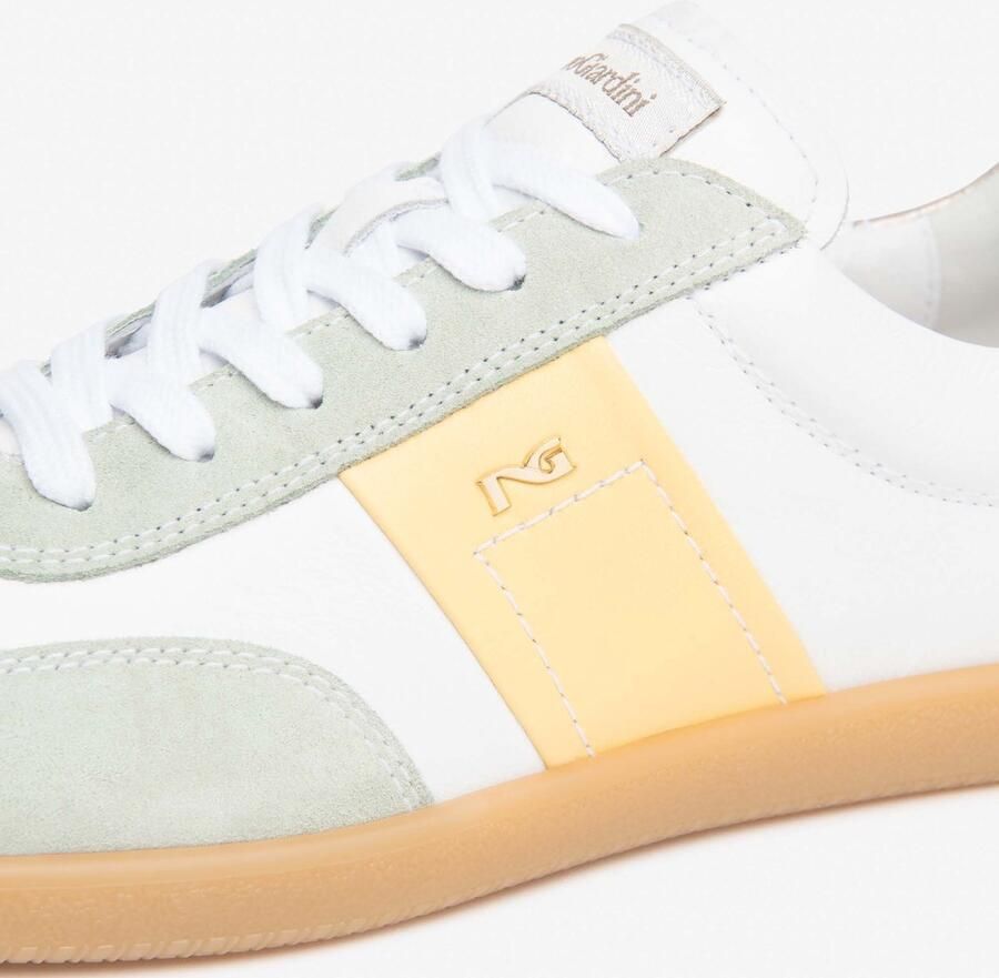 NeroGiardini Sneaker Velour Cile Bianco Nappa Pandora Vanigl Etoile Sat Fashion Wear Vrouwen