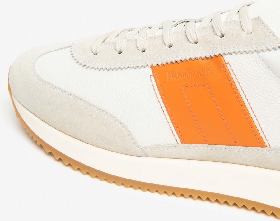 NeroGiardini Sneaker Velour Dollarino Wit Softy Oranje 3166 Sauvage Fashion Wear Volwassen - Foto 1