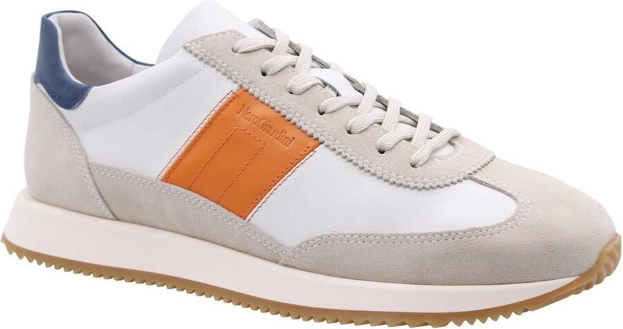 NeroGiardini Sneaker Velour Dollarino Wit Softy Oranje 3166 Sauvage Fashion Wear Volwassen