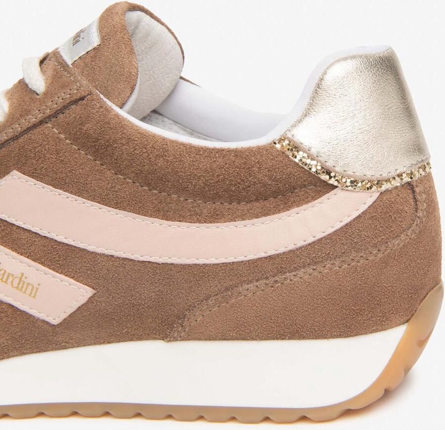 NeroGiardini Sneaker Velour Nappa Pandora Rosa Etoile Miele T.Glitter G Fashion Wear Vrouwen