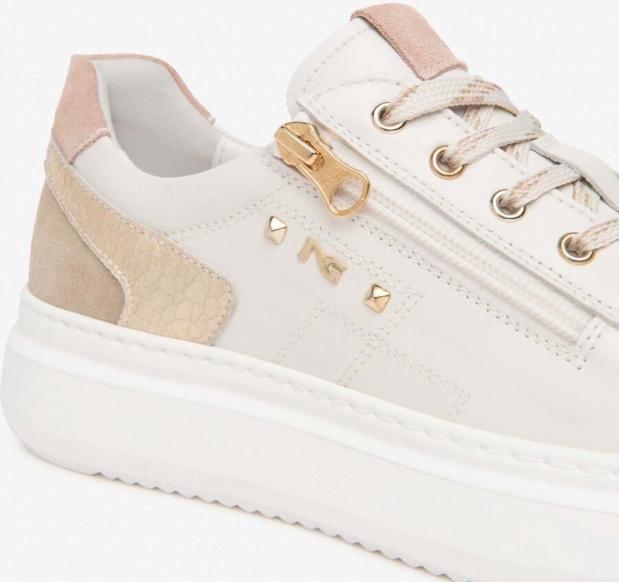 NeroGiardini Sneaker Velvet 0100 Zouk Ivory Velour Camel Phard P Fashion Wear Vrouwen