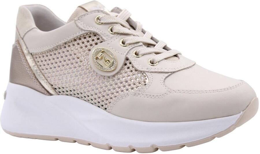 NeroGiardini Sneaker Velvet 1039 T.Nora Latte 02 T.Brill Platino 6074 S Fashion Wear Vrouwen