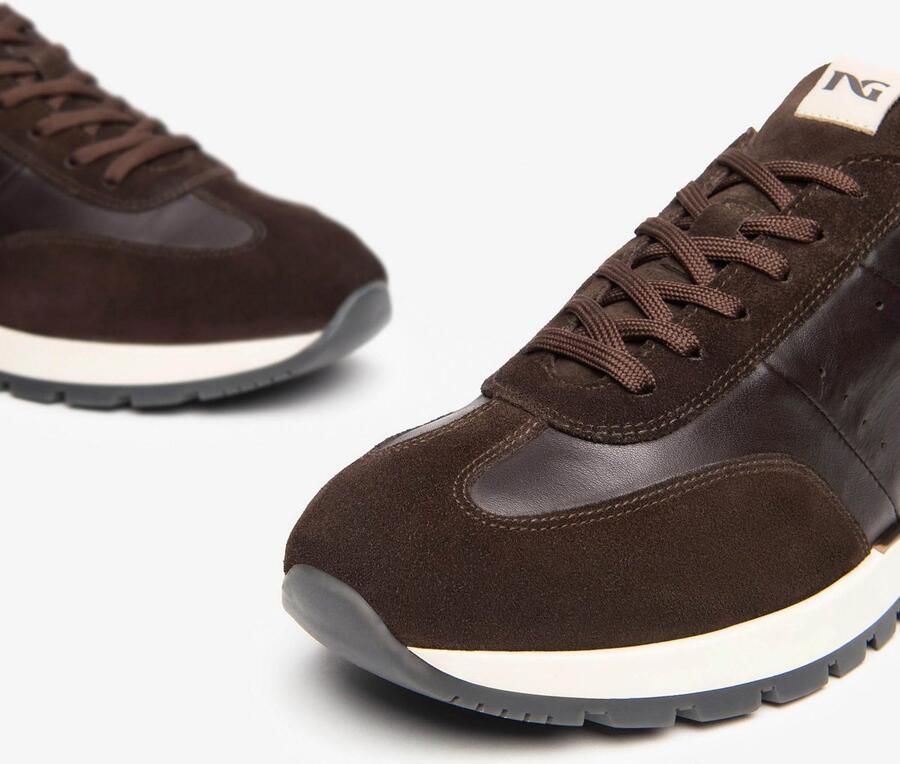 NeroGiardini Sneakers Arold Savana Bruin Sauvage Ivoor Tr Orvieto 9600 Fashion Wear Volwassen