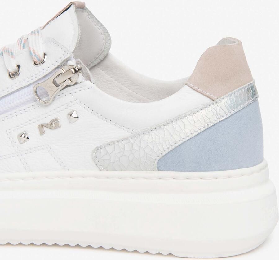 NeroGiardini Sneakers Cile Zouk Silver Velour Fiordaliso Femme Pu Fashion Wear Vrouwen