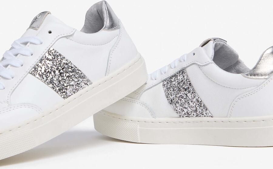 NeroGiardini Sneakers Cr.Riva Florida Bianco T.Glitter Top Drill T.Lumie Fashion Wear Kinderen