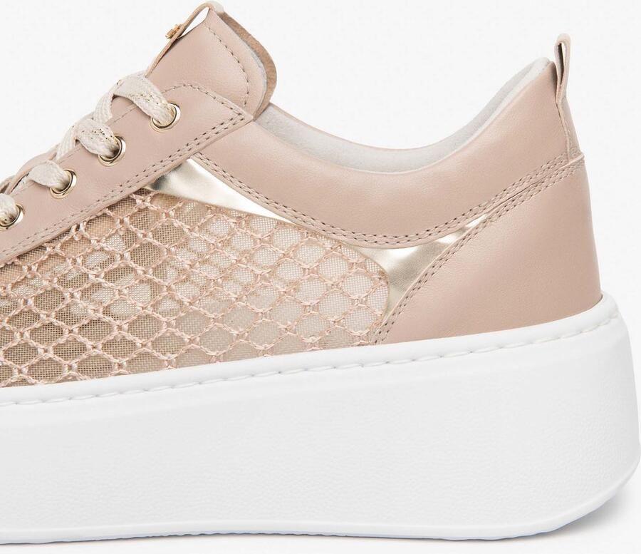 NeroGiardini Sneakers Nappa Pandora T.Palladium Net Rosa T.Brill Platino Fashion Wear Vrouwen