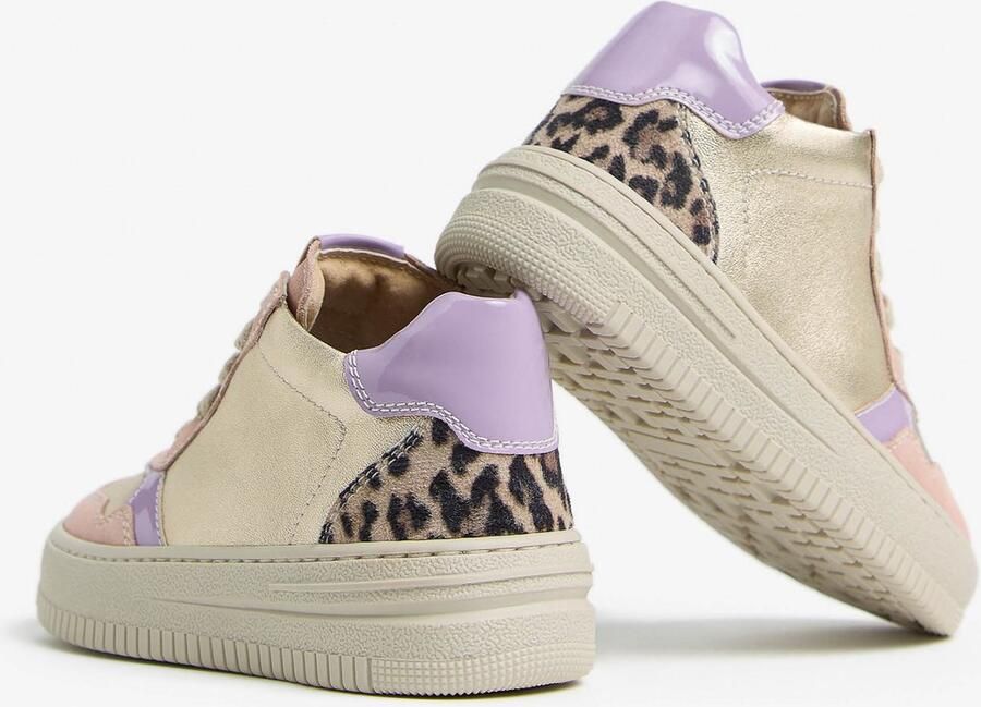 NeroGiardini Sneakers Velour Etoile Honing T.Aida Leo Beige+Iri T.Nappa L Fashion Wear Kinderen