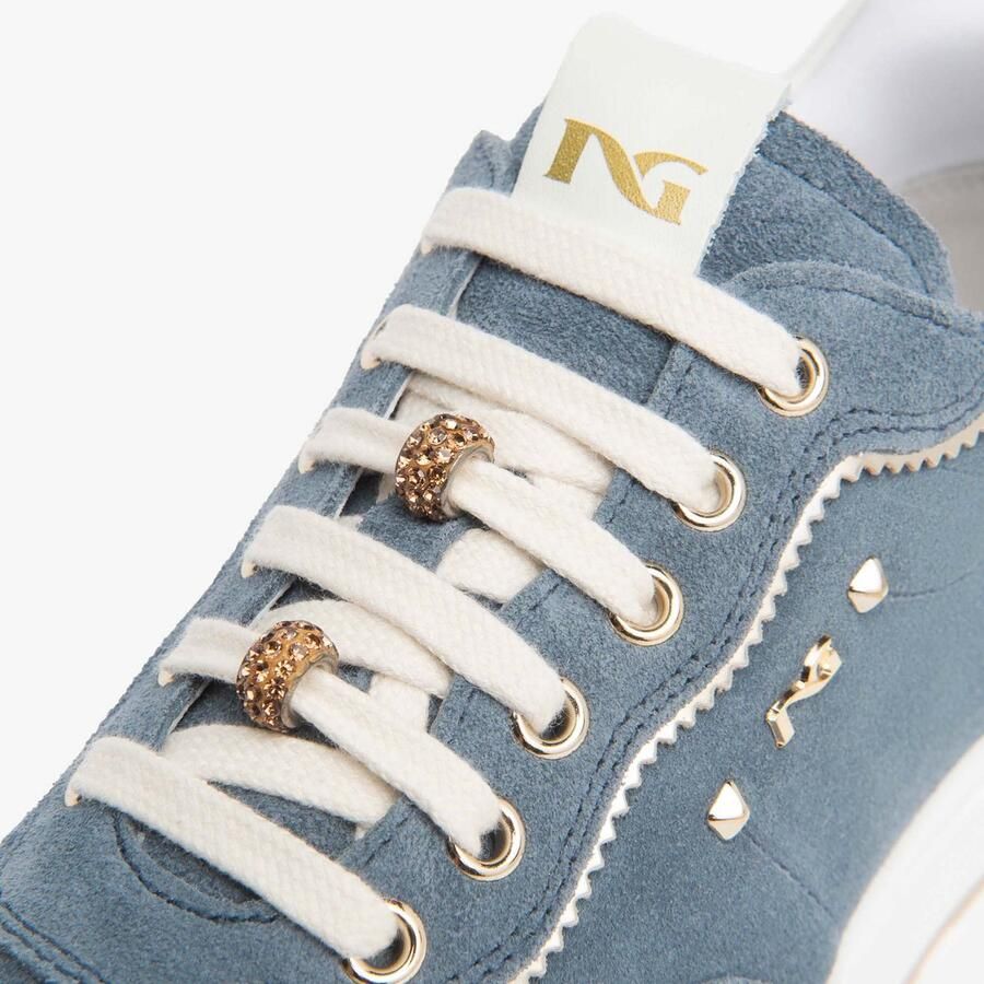 NeroGiardini Velour Velvet Been 0100 T.Brill Platinum 6074 Tr Co Sneaker Fashion Wear Vrouwen